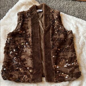 Brown Sequin Vest